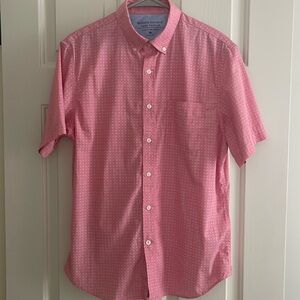 Banana Republic Slim 100% Luxe Poplin Cotton Short Sleeve Button Down Size Med
